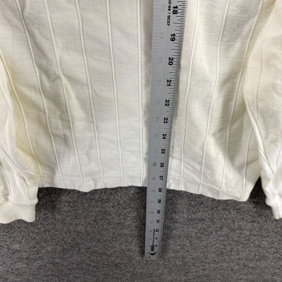 New Structure Sweater Pullover Women XL White Knit High Neck Long Sleeve Cotton - Picture 7 of 9